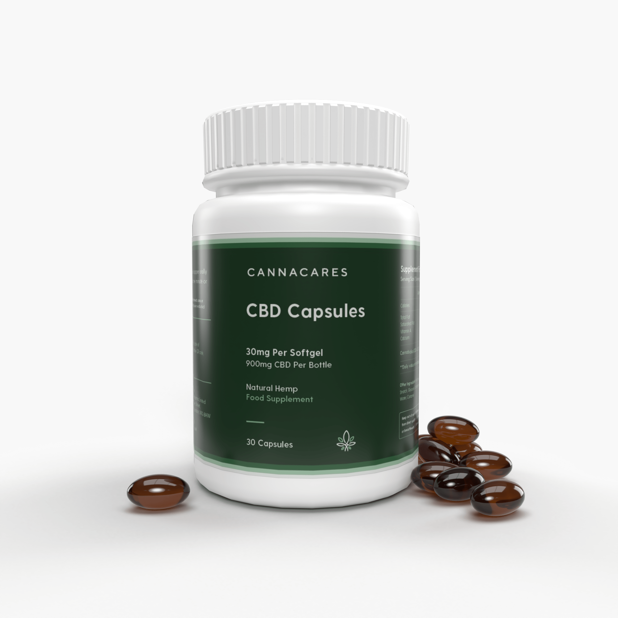 Cannacares Tablets 30 Capsules 25mg CBD Capsules 30pk